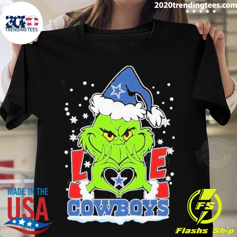 The Grinch Love Heart Dallas Cowboys Football Christmas T-shirt