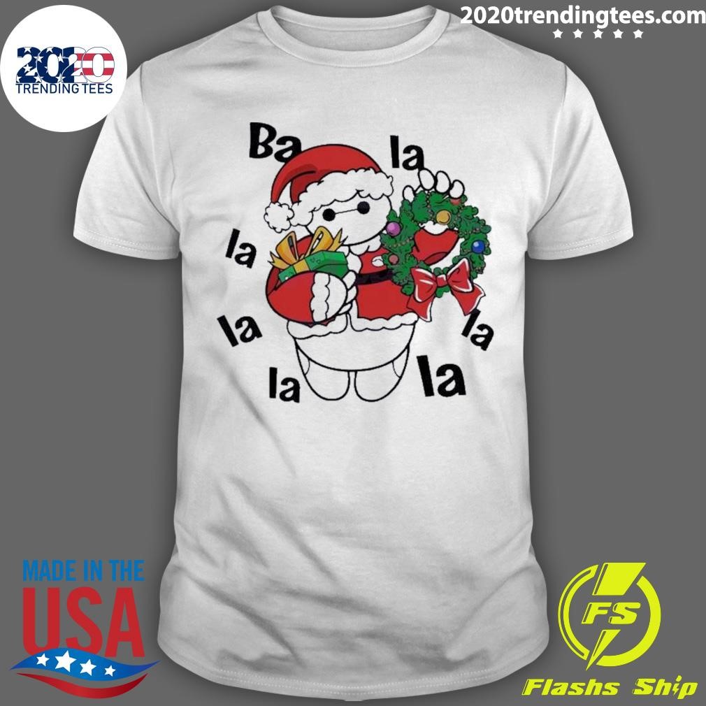 Top Baymax La La La Christmas Wreath T-shirt