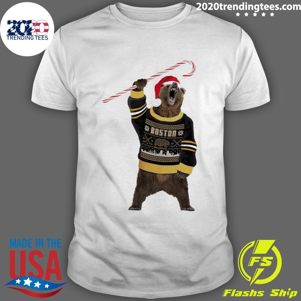 Top Boston Bear Christmas Holiday T-shirt