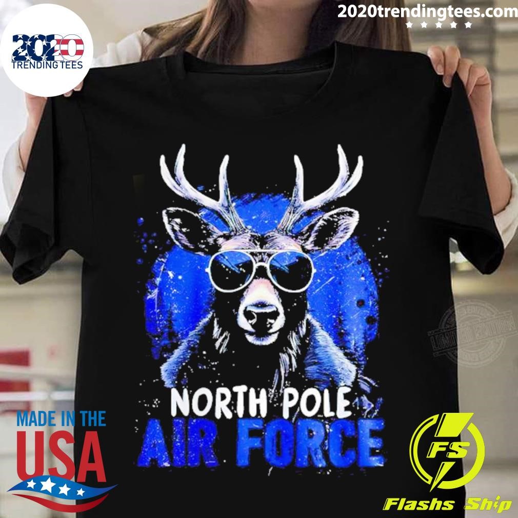 Top Deer North Pole Air Force T-shirt