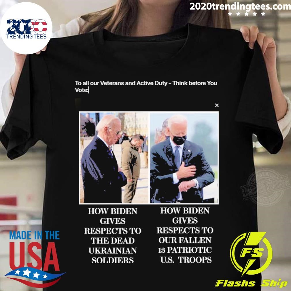Top Joe Biden How Biden Gives Respects To The Dead Ukrainian Soldiers T-shirt