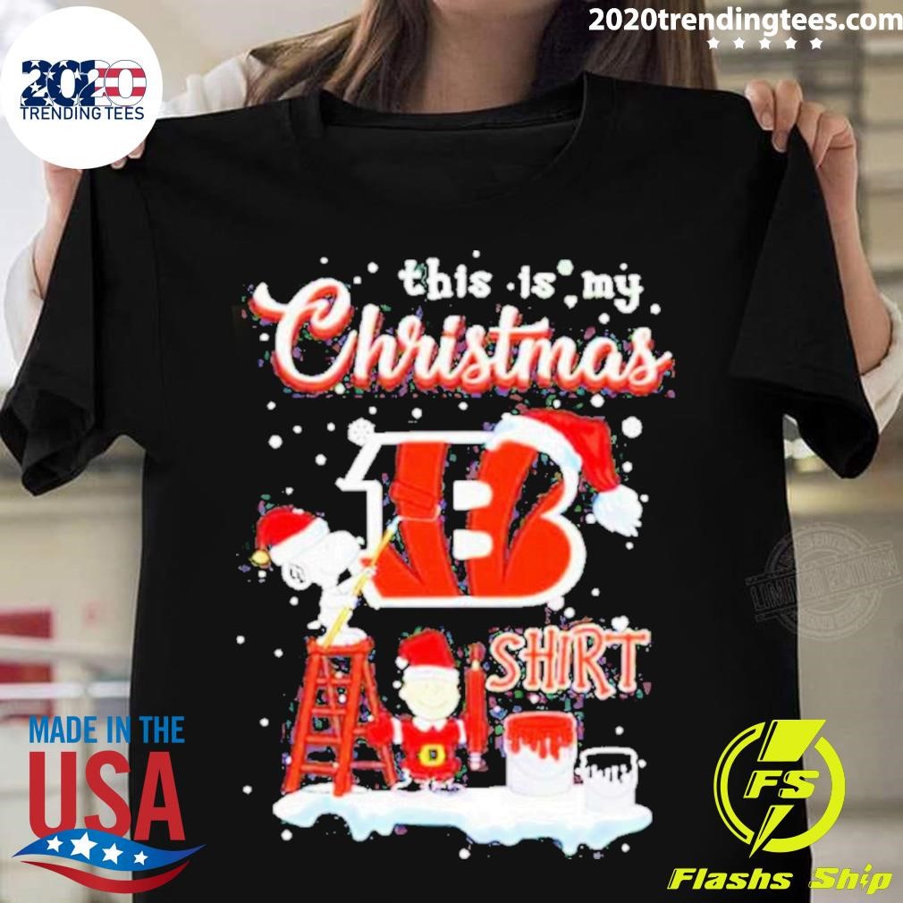 Top Snoopy And Charlie Brown Nfl Cincinnati Bengals This Is My Christmas Shirt