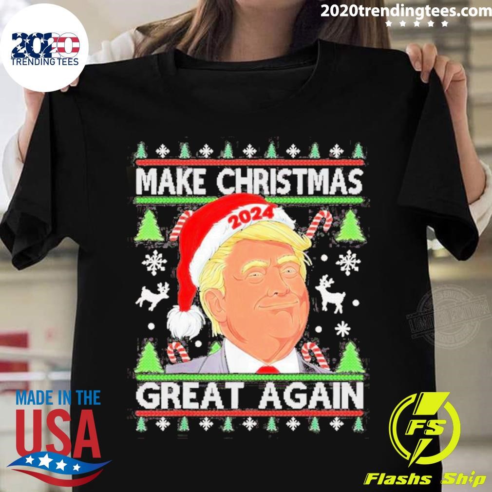Trump 2024 Make Great Again Funny Trump Ugly Christmas T-shirt