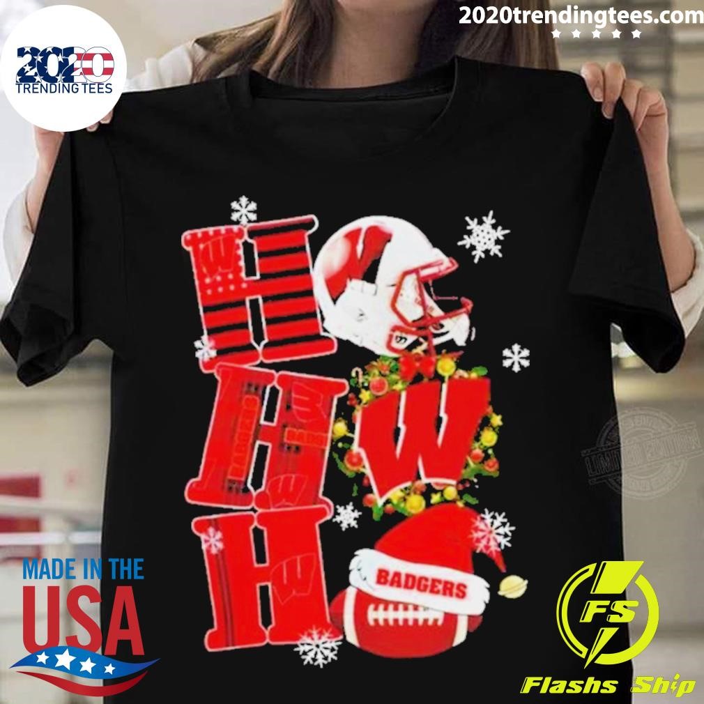Wisconsin Badgers Ncaa Ho Ho Ho Christmas T-shirt