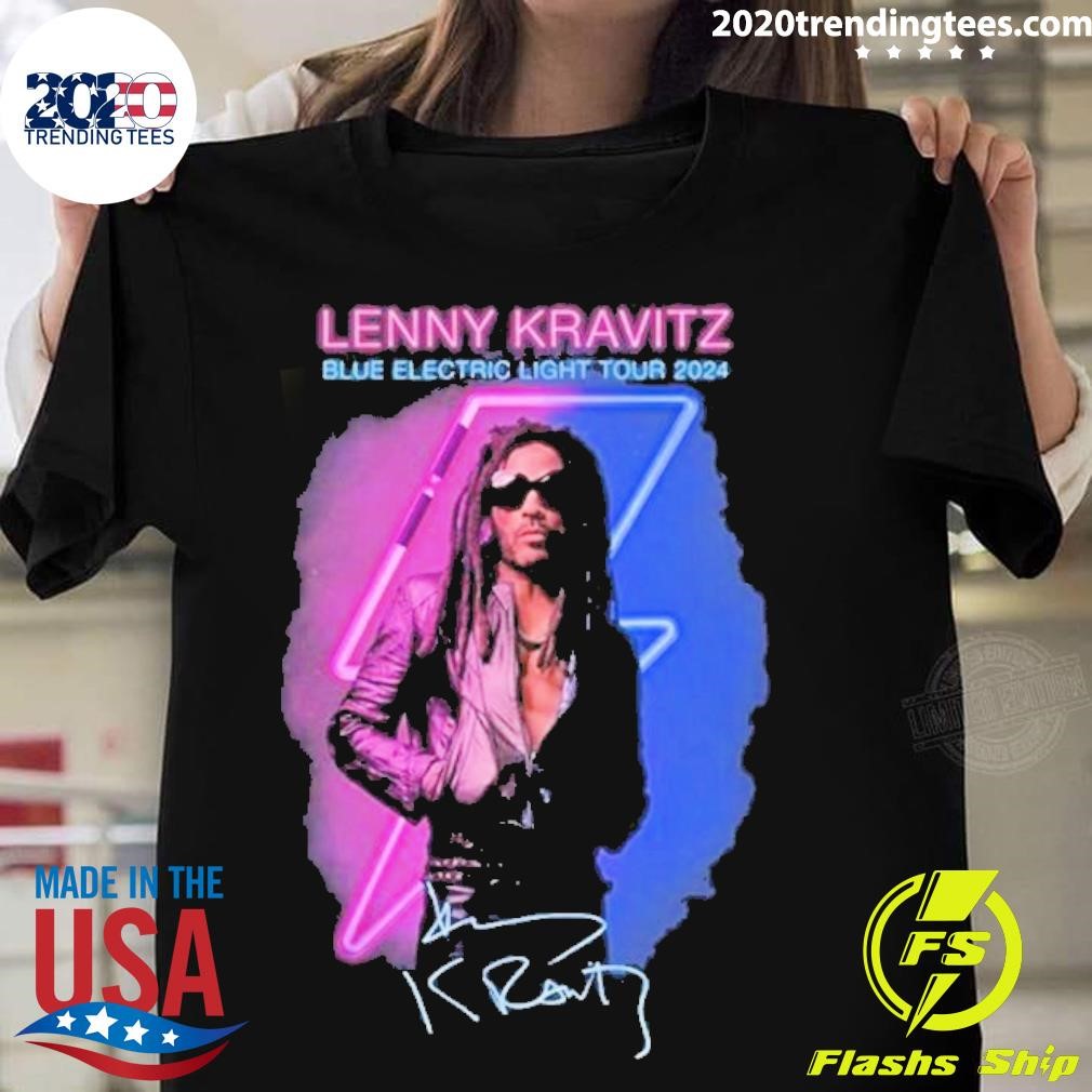 Original lenny Kravitz Blue Electric Light Tour 2024 Tshirt 2020