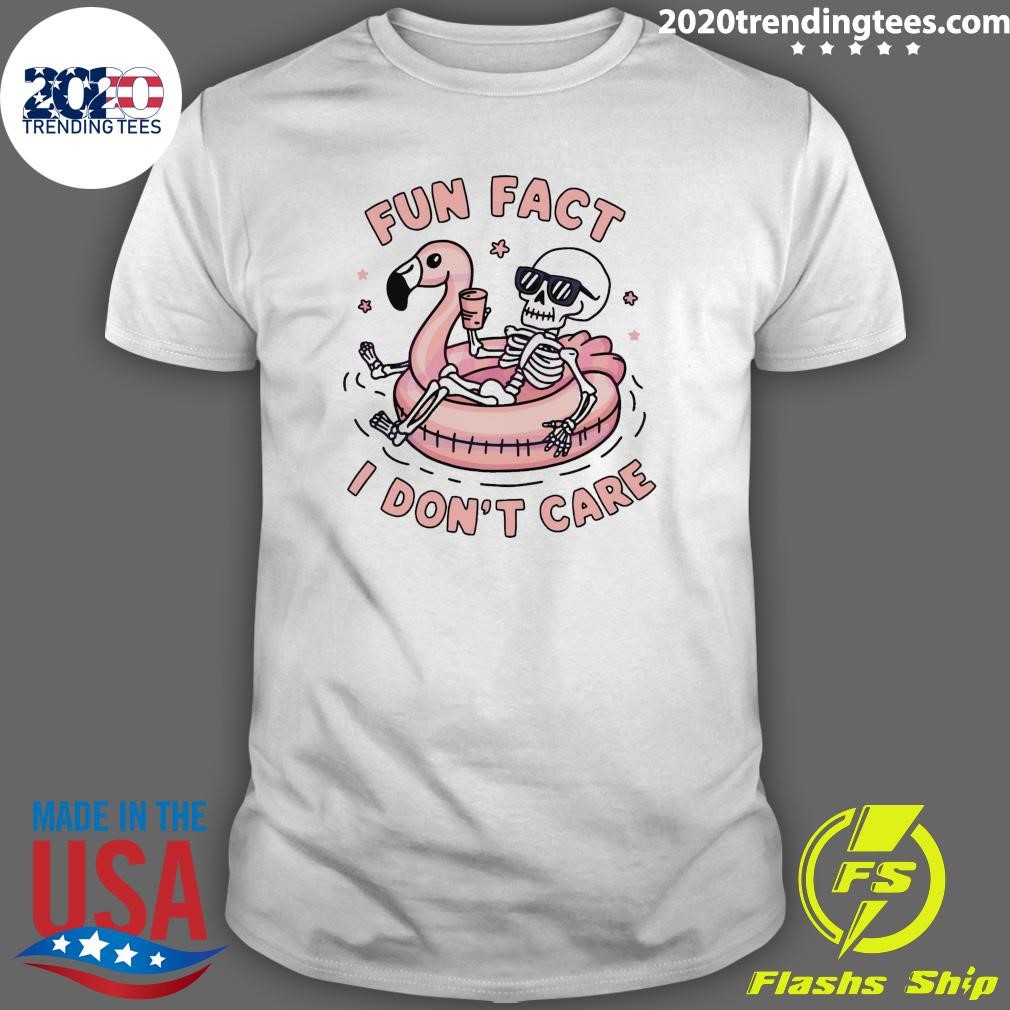 Awesome Fun Fact I Don't Care SKeleton Meme T-Shirt - 2020 Trending Tees, image size:1010x1010