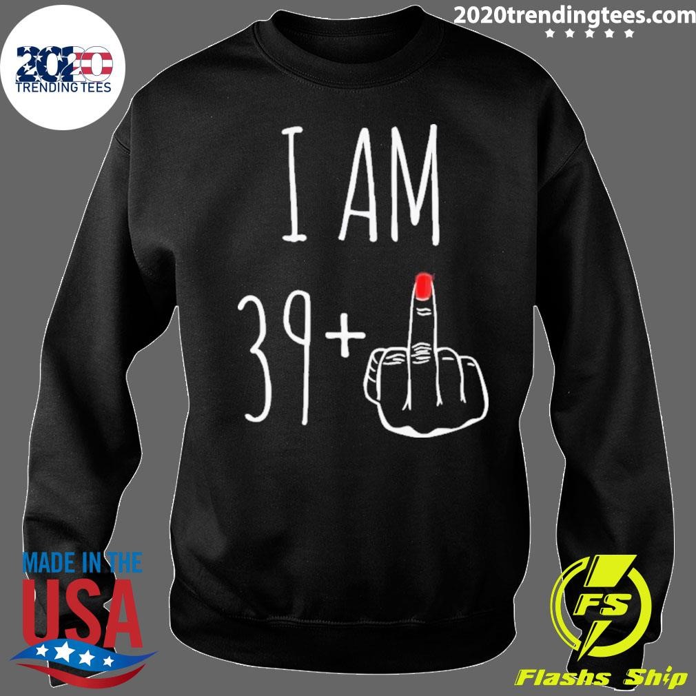あのちゃん ano I's RING FINGER LONG T-SHIRT Premium I Am 39 Plus 1 Middle Finger For A 40th Birthday T