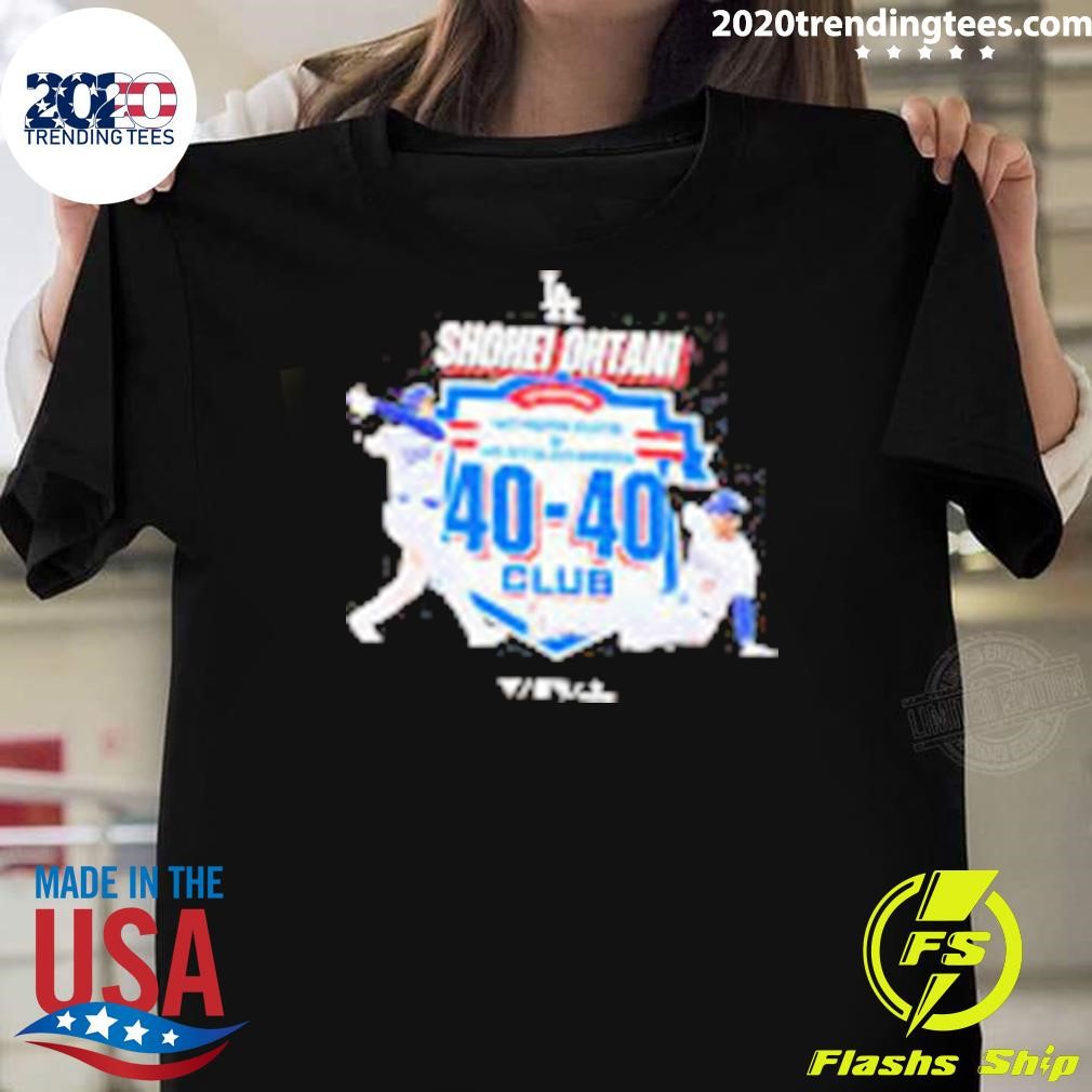 Awesome Shohei Ohtani 40 Home Runs And 40 Stolen Bases Club Los Angeles Dodgers Regular Season 2024 T-shirt