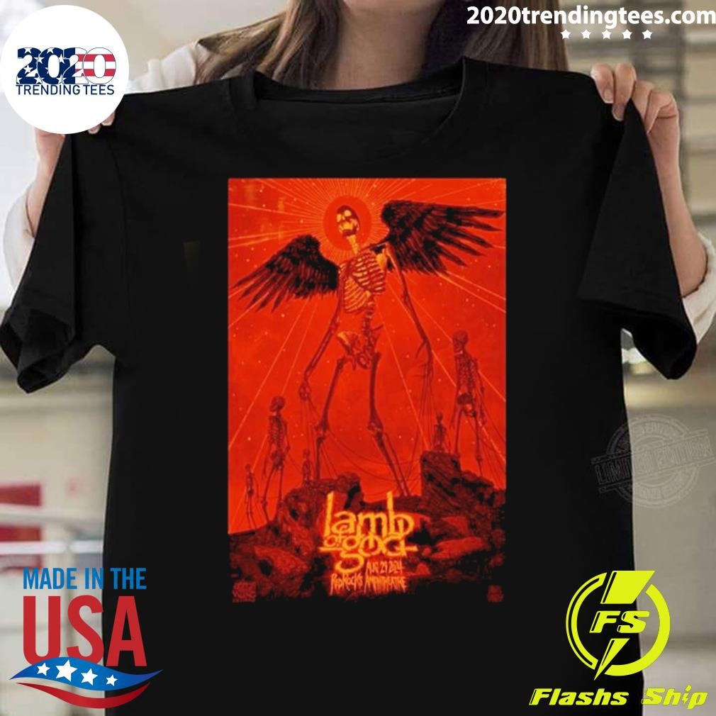 Best Skeleton Lamb Of God Aug 29 2024 Red Rocks Amphitheatre in Morrison CO Poster T-shirt