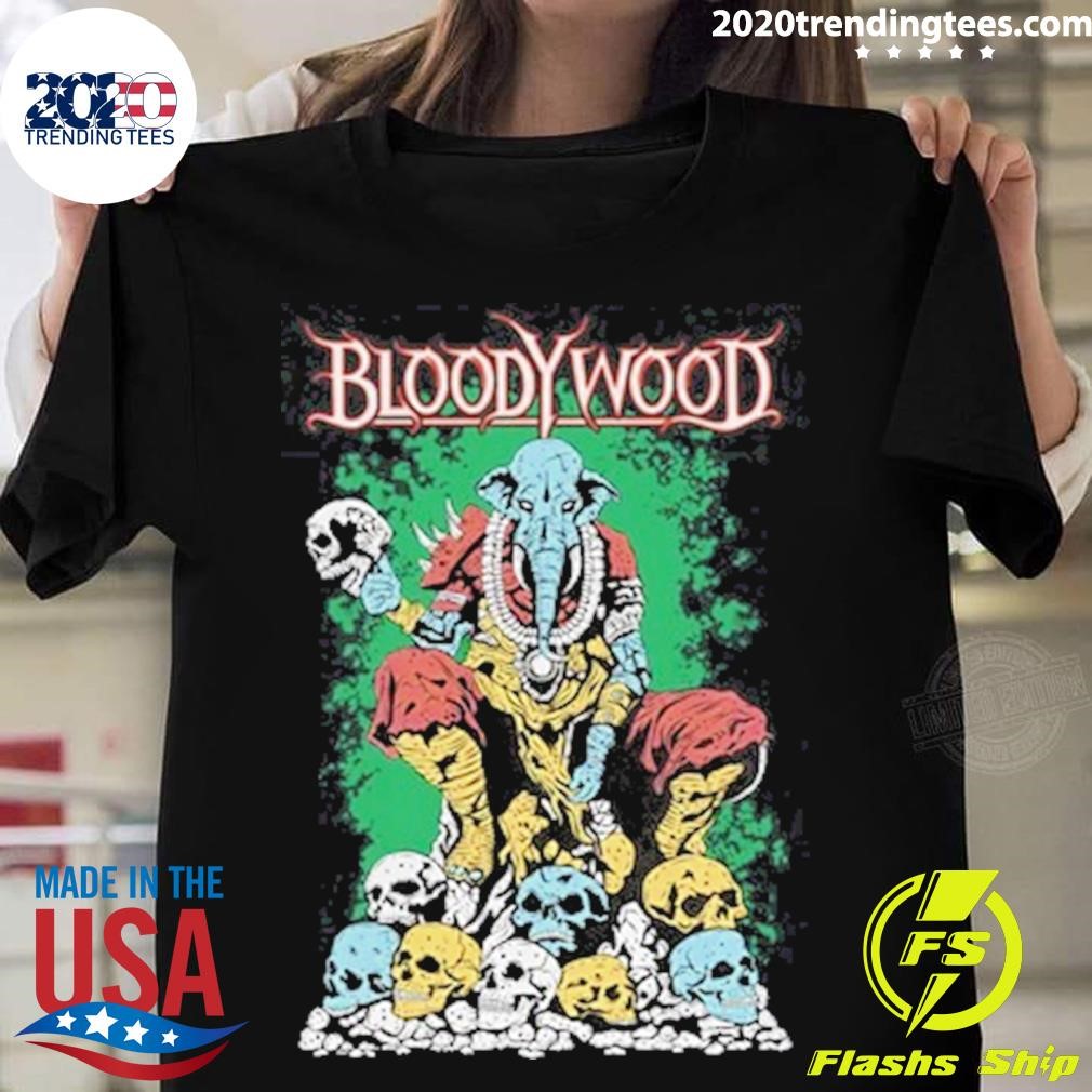 Funny Bloody Wood Elephant Skull T-shirt