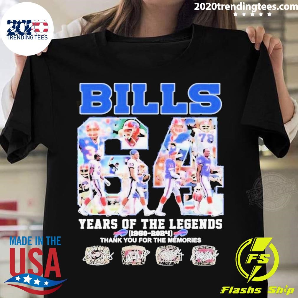 Funny Buffalo Bills 64 Years 1960-2024 The Memories Of Legends T-shirt