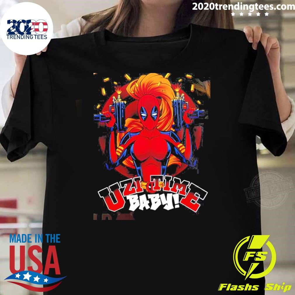 Nice Deadpool & Wolverine Uzi Time Baby 2024 T-shirt