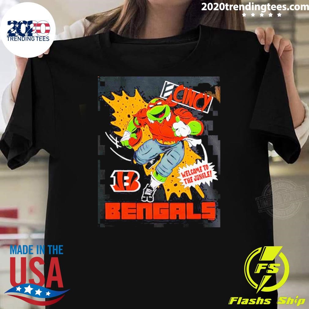 Nice Michelangelo X Cincinnati Bengals Comic 2024 T-shirt