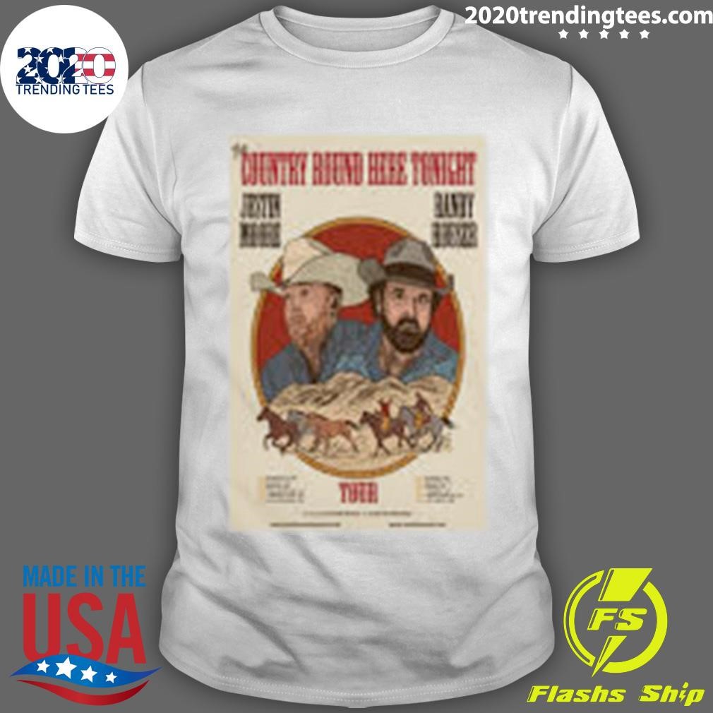 Nice The Country Round Here Tonight Justin Moore and Randy Houser Tour 2024 T-shirt