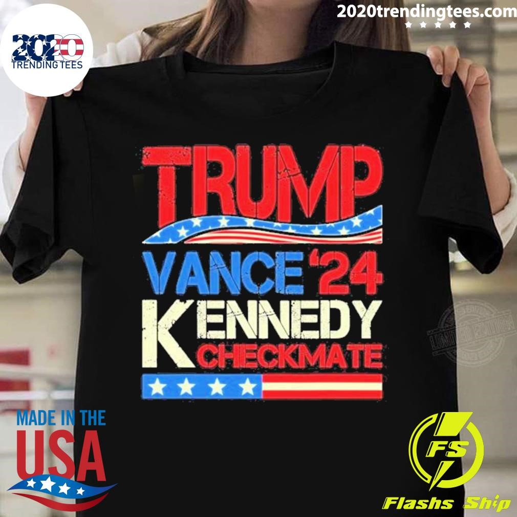 Nice U.S Flag Trump Vance Kennedy Checkmate 2024 Vintage T-shirt