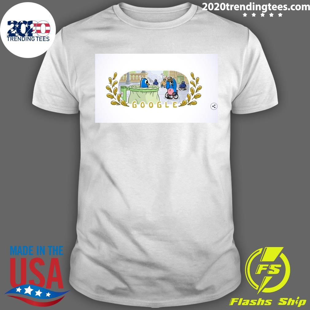 Nice Wheelchair Basketball Paralympics Google Doodle T-shirt