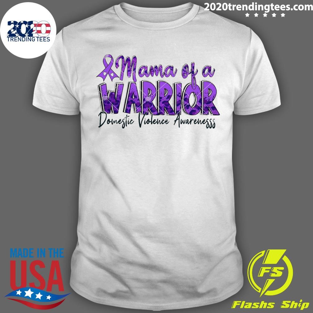 Original Domestic Violence Awareness Purple Mama Of a Warrior T-shirt