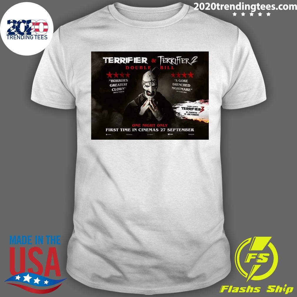 Premium Clowning Around Gets Deadly as Terrifier Double Bill Hits Cinemas T-shirt