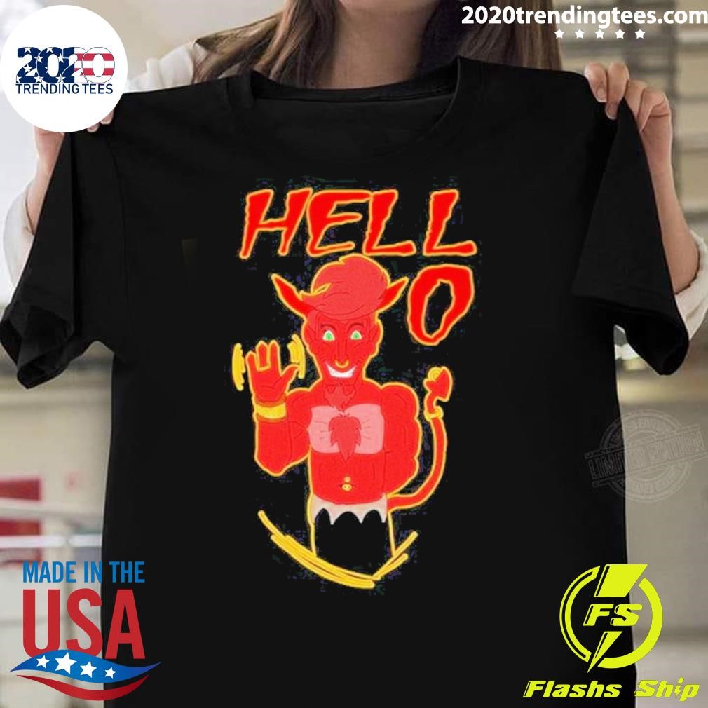 Top Hello Funny Devil Demon Satan Silly Halloween T-shirt