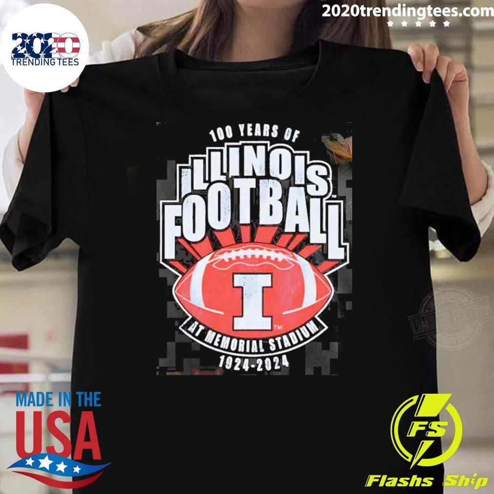 Top Illinois Fighting Illini 100 Years Of Football 2024 T-shirt