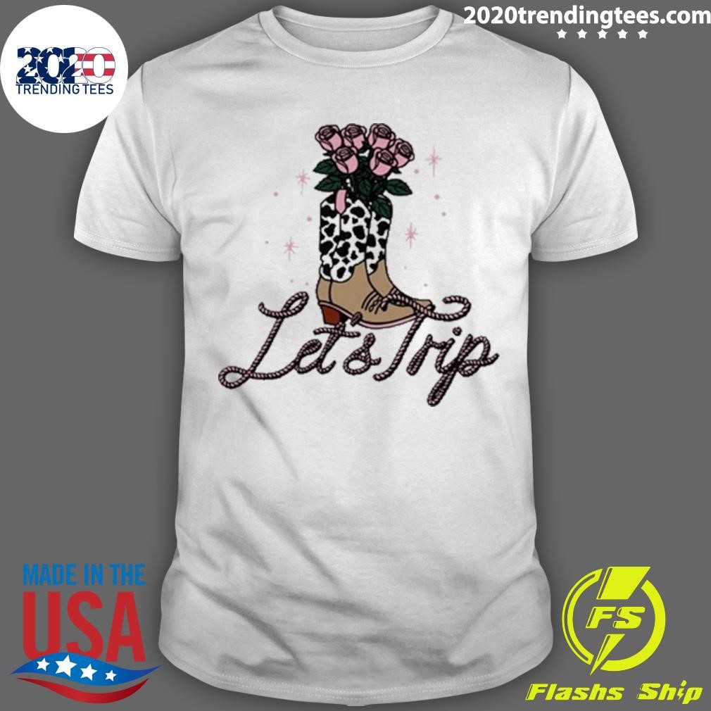 Top Let's Trip Rose Boots T-shirt