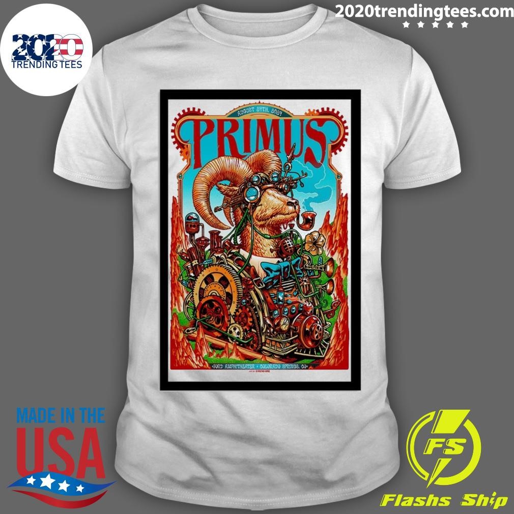 Top Primus On Aug 24 2024 Ford Amphitheater Colorado Springs Co Poster T-shirt