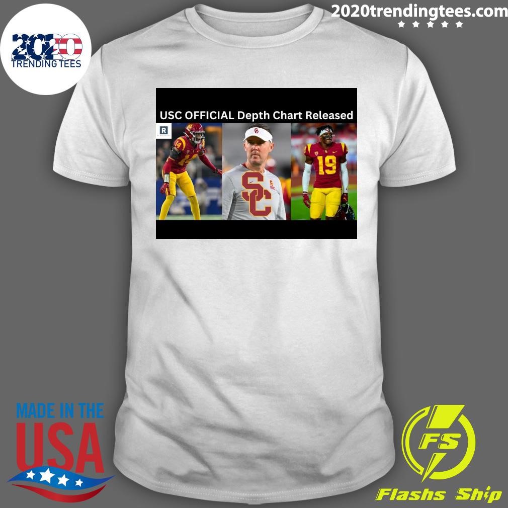 Top Usc Football Releases Official Depth Chart Vs Lsu T-shirt