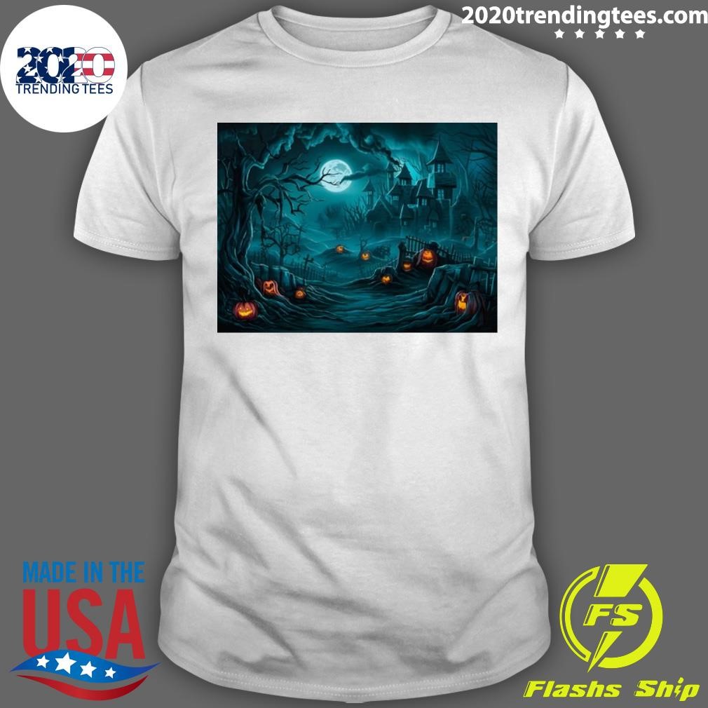 Awesome A Scary Halloween Themed Background T-shirt