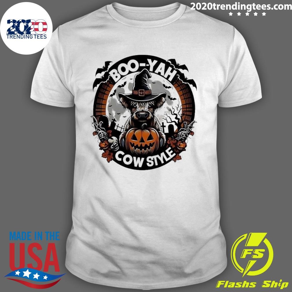 Awesome Boo-yah Cow Style Halloween Logo T-shirt