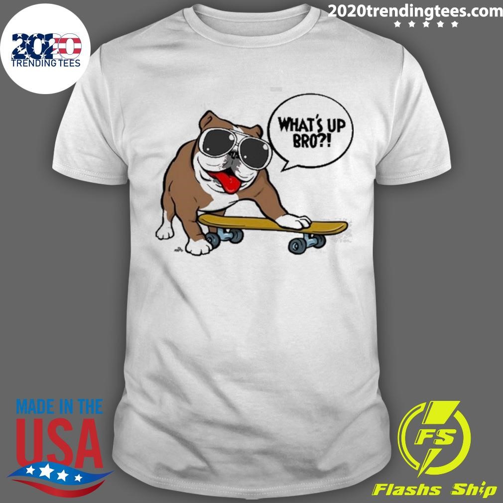 Awesome Bulldog On Board Cartoon 2024 T-shirt