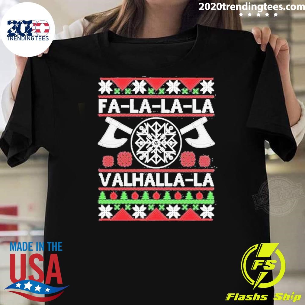 Awesome Fa-la-la-la Valhalla-la Viking God Ugly Christmas 2024 T-shirt