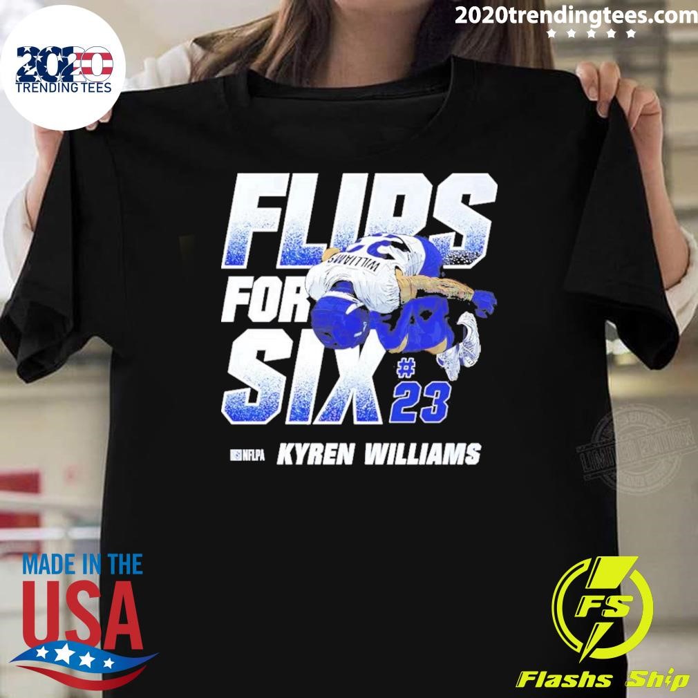 Awesome Flip For Six Los Angeles Rams Running Back Kyren Williams T-shirt