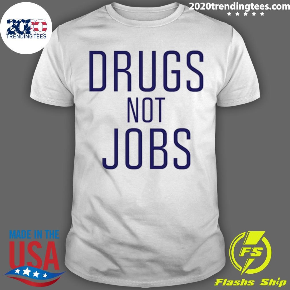 Awesome J. Spaceman Wearing Drugs Not Jobs T-shirt