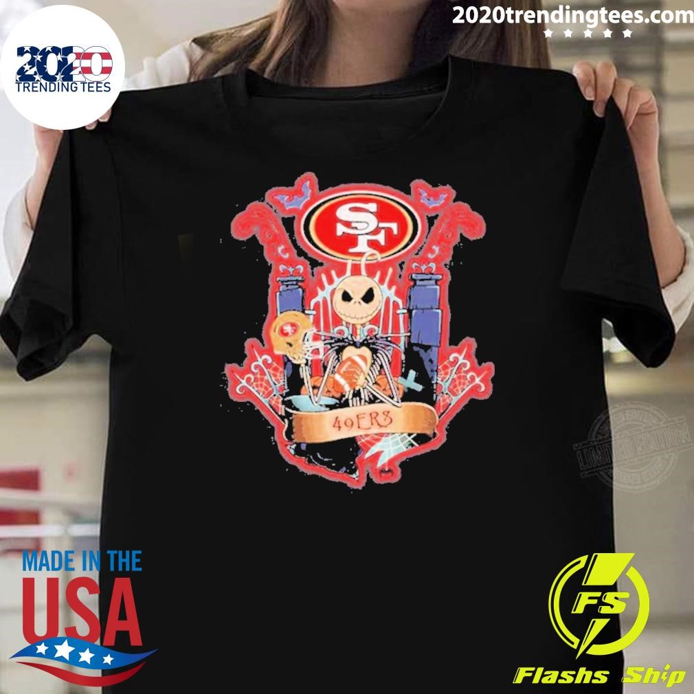 Awesome Jack Skellington 49ers San Francisco Halloween 2024 T-shirt