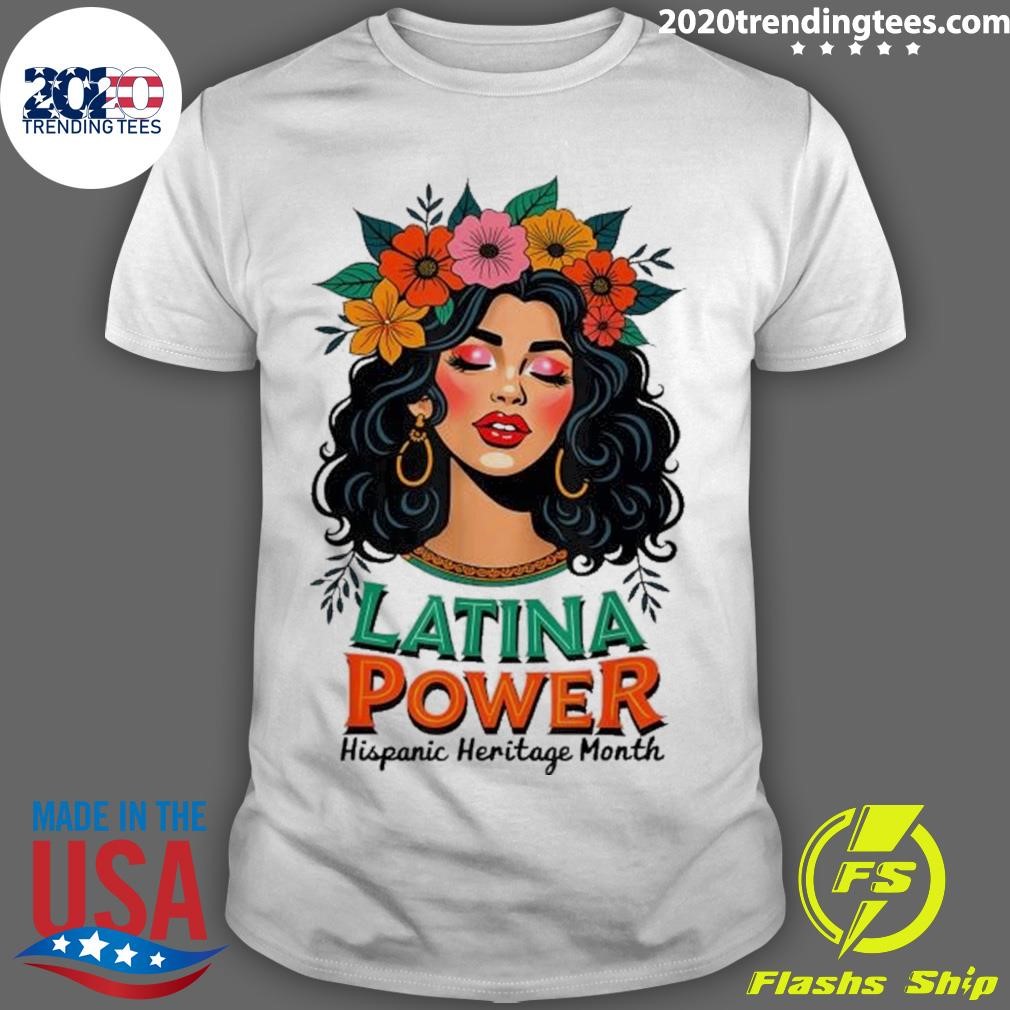 Awesome Latina Power Women Hispanic Heritage Month 2024 Flowers T-shirt