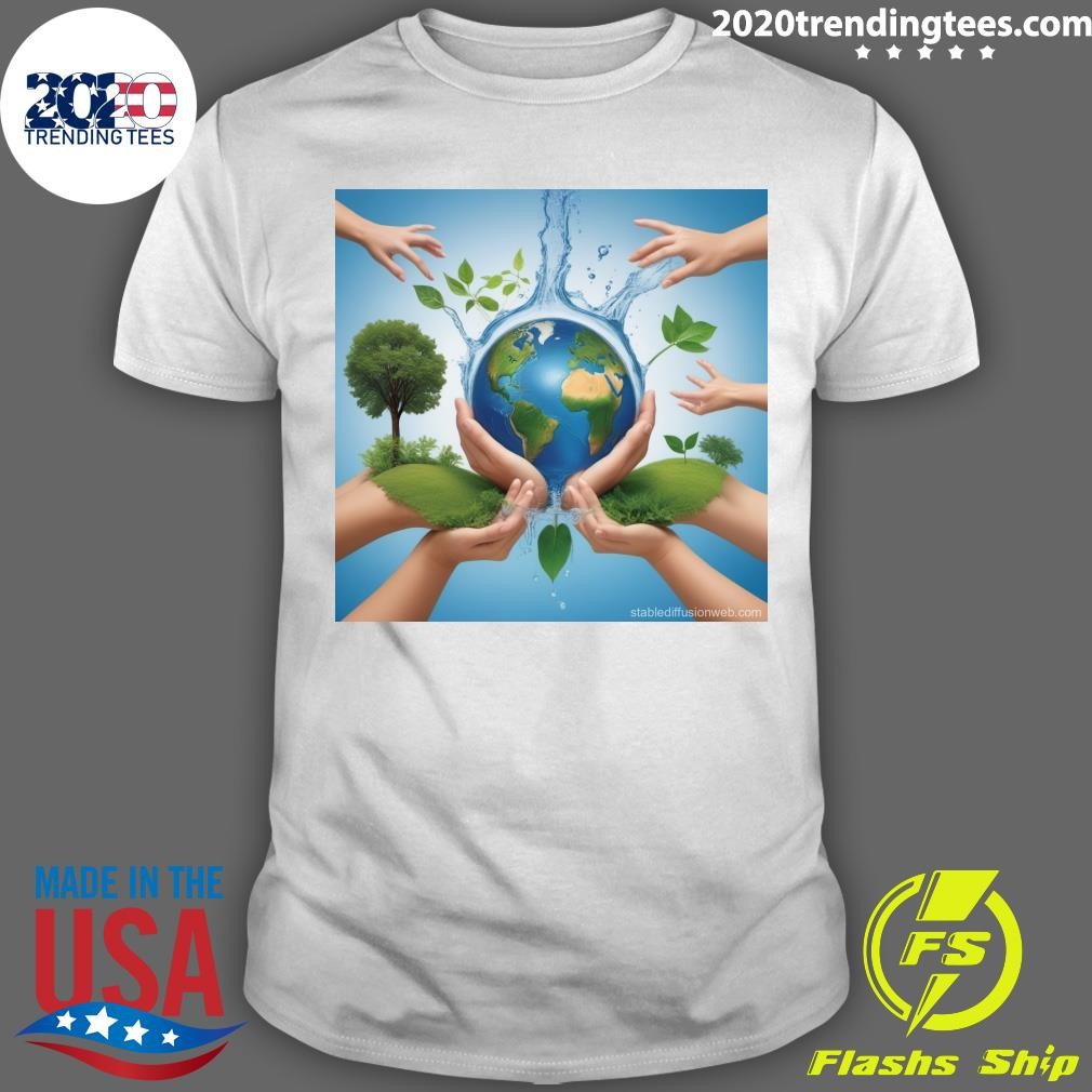 Awesome Realistic Eco-Friendly Habits for Water Conservation and Carbon Footprint Reduction T-shirt