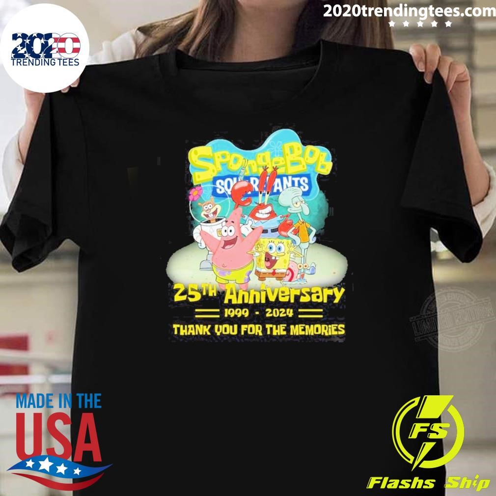 Awesome SpongeBob SquarePants 25th Anniversary 1999-2024 Thank You For The Memories T-shirt