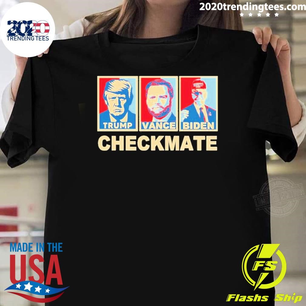 Awesome Trump Vance Biden Checkmate 2024 Joe Biden Wearing A Trump Hat T-shirt