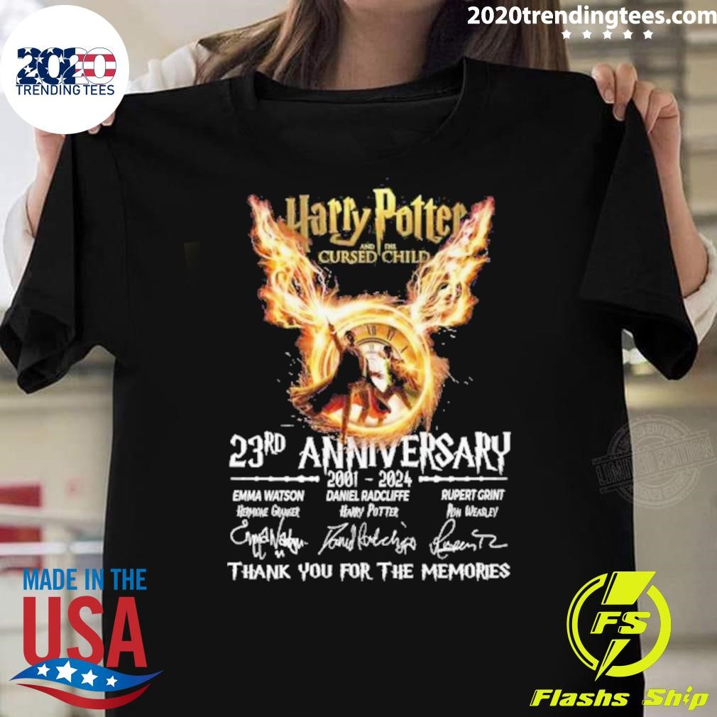 Best Harry Potter And The Cursed Child 23rd Anniversary 2001-2024 Signature Thank You For The Memories T-shirt