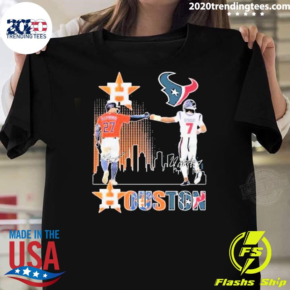 Best Houston Astros Altuve Baseball Houston Texans Stroud Football Proud Signatures T-shirt