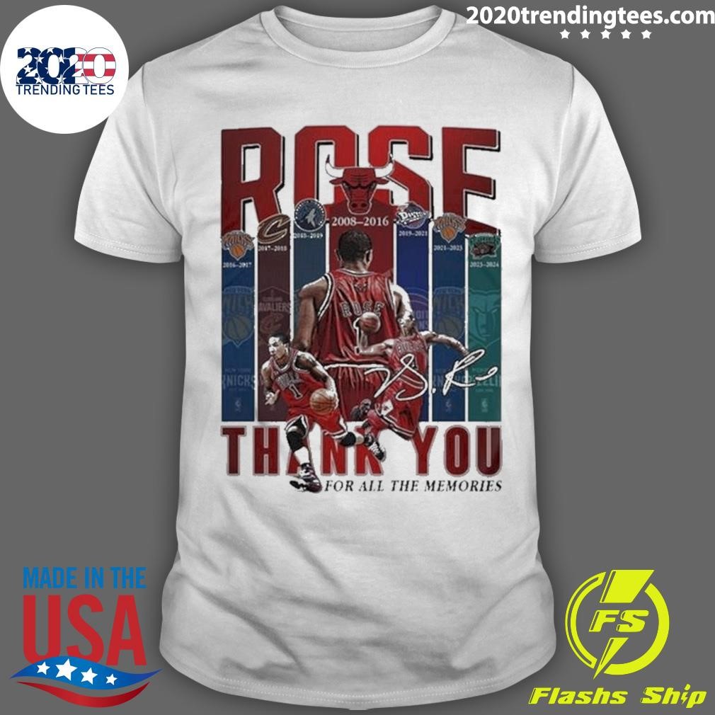 Funny Derrick Rose Thank You For All The Memories 2024 T-shirt