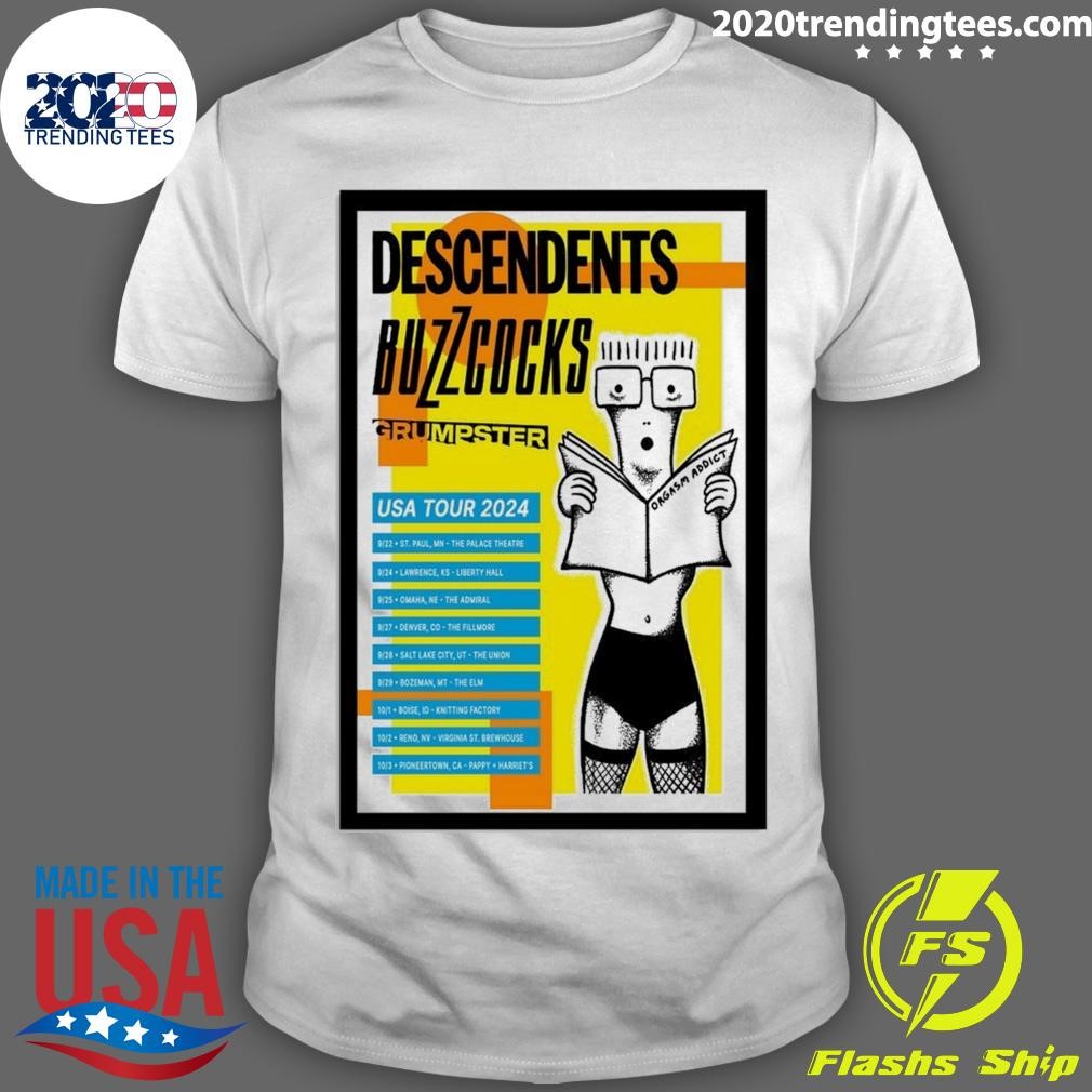 Funny Descendents & Buzzcocks USA Tour 2024 T-shirt