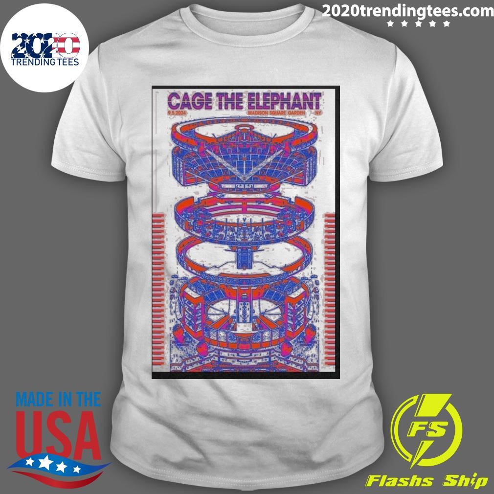 Funny Design Cage The Elephant September 5 2024 In New York Tour Poster T-shirt