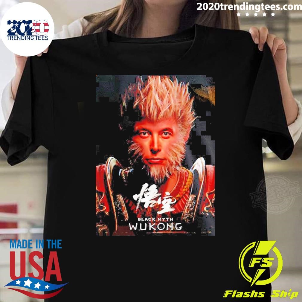 Funny Elon Musk X Black Myth Wukong T-shirt