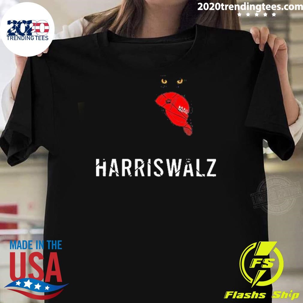 Funny Harris Walz 2024 Cat Lady For Kamala Harris Against Trump T-shirt