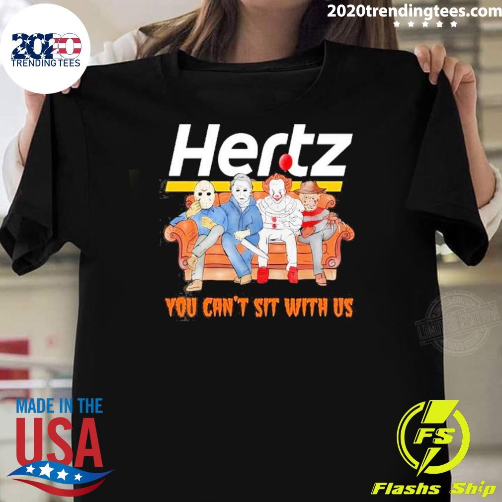 Funny Hertz Club You Can’t Sit With Us Voorhees Myers Pennywise And Krueger Halloween T-shirt