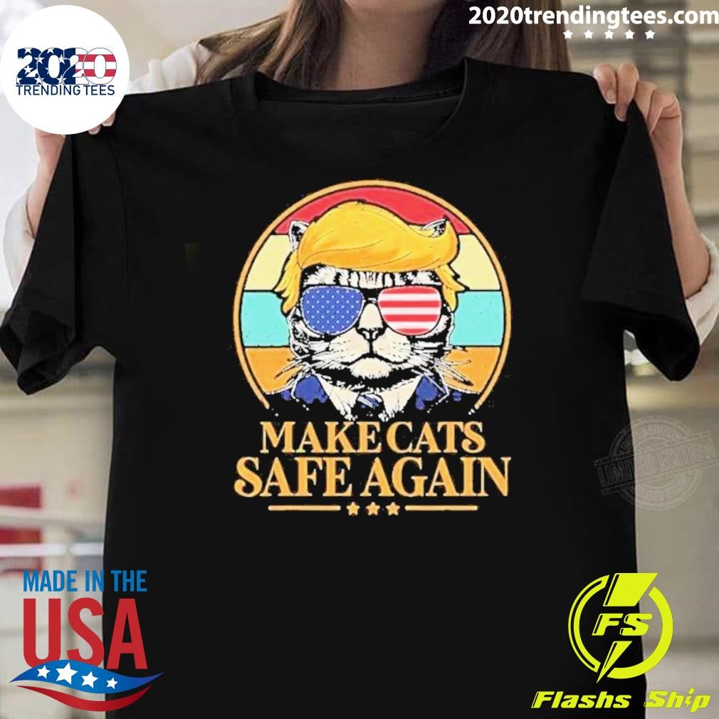 Funny Make Cats Safe Again Trump 2024 Save Our Pets T-Shirt