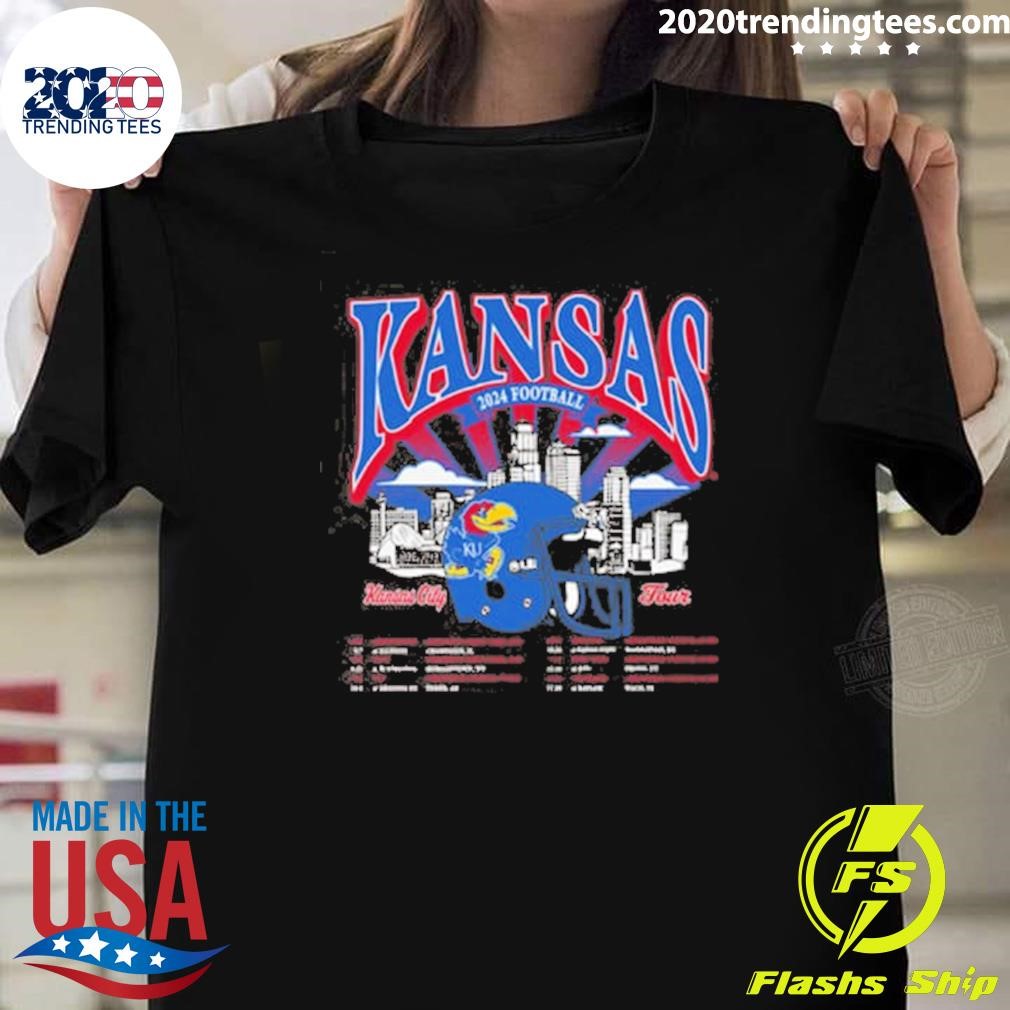 Funny Rally Kansas Jayhawks Charcoal 2024 Kansas Football Concert Tour T-shirt