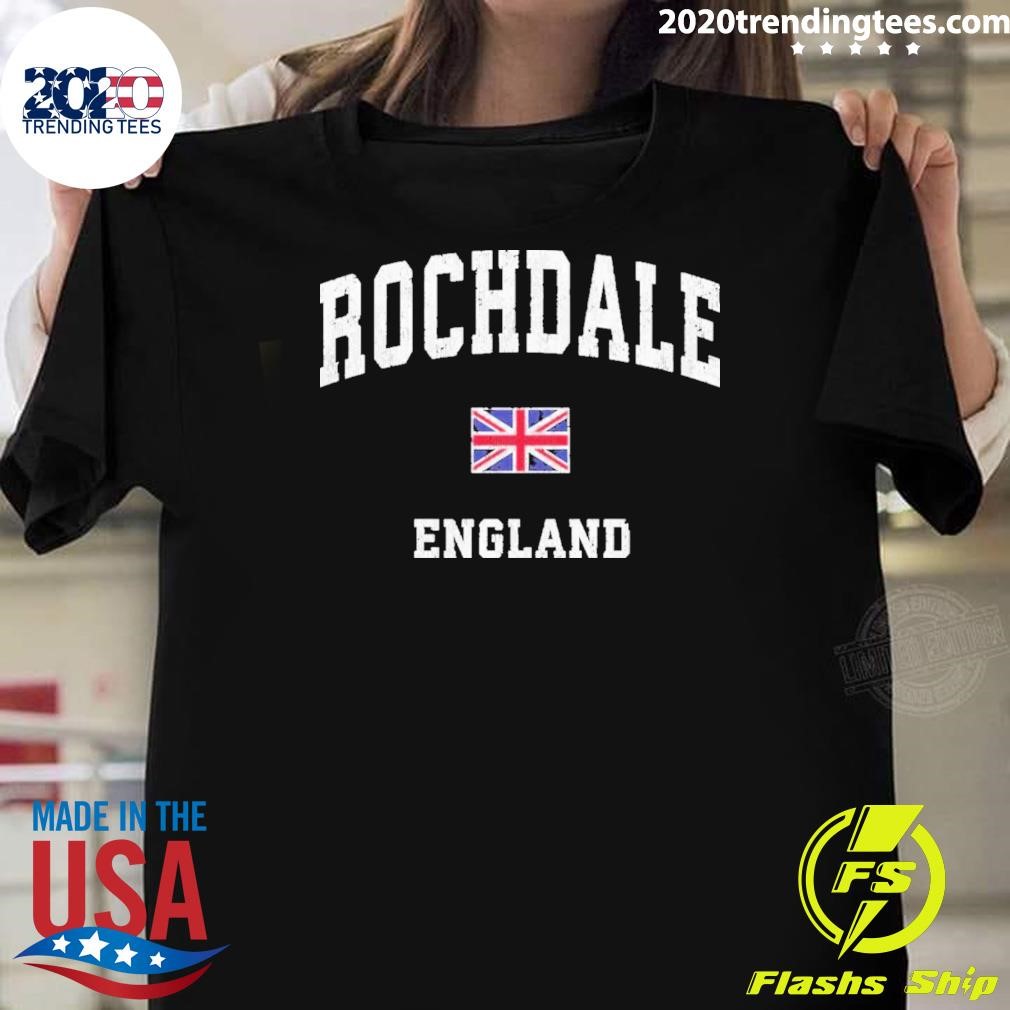 Funny Rochdale England Vintage Athletic Sports 2024 T-shirt