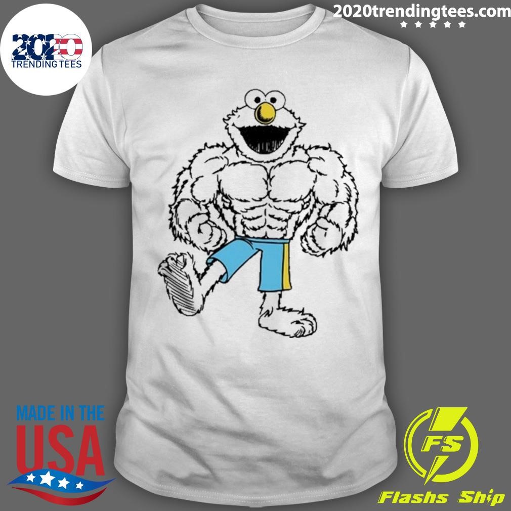 Funny Ross Chastain Sesame Street Buff Muscle Elmo Tee T-shirt